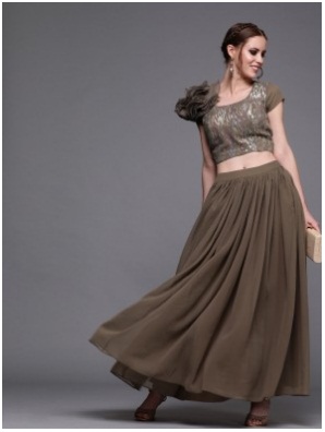 Taupe Ready to Wear Lehenga 